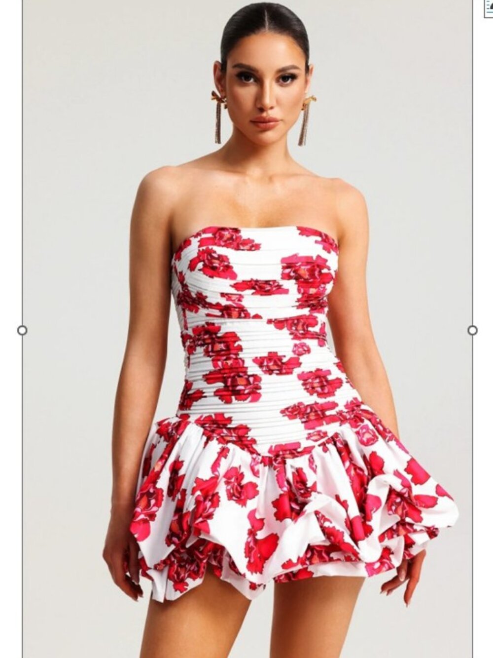 Gala Sleeveless Printing Fold Mini Dress from Bella Barnett